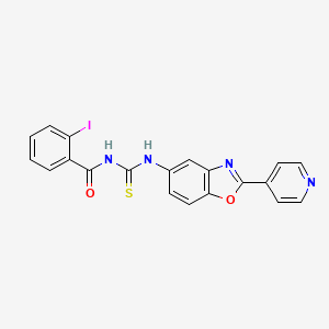 2-iodo-N-({[2-(4-pyridinyl)-1,3-benzoxazol-5-yl]amino}carbonothioyl)benzamide