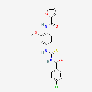 N-[4-({[(4-chlorobenzoyl)amino]carbonothioyl}amino)-2-methoxyphenyl]-2-furamide