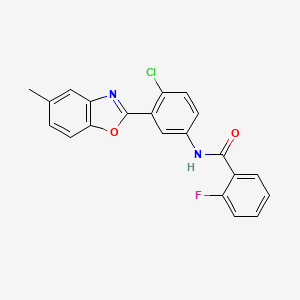 N-[4-chloro-3-(5-methyl-1,3-benzoxazol-2-yl)phenyl]-2-fluorobenzamide