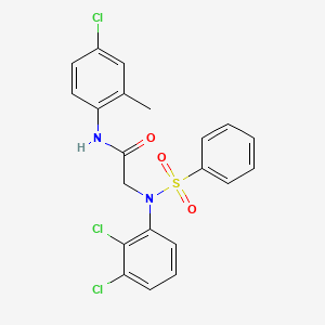 molecular formula C21H17Cl3N2O3S B3673445 N~1~-(4-chloro-2-methylphenyl)-N~2~-(2,3-dichlorophenyl)-N~2~-(phenylsulfonyl)glycinamide 