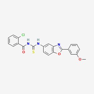 molecular formula C22H16ClN3O3S B3673464 2-chloro-N-({[2-(3-methoxyphenyl)-1,3-benzoxazol-5-yl]amino}carbonothioyl)benzamide 