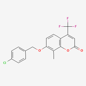 7-[(4-chlorobenzyl)oxy]-8-methyl-4-(trifluoromethyl)-2H-chromen-2-one