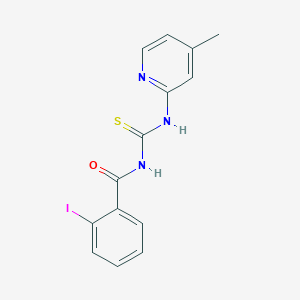 molecular formula C14H12IN3OS B3673482 2-iodo-N-{[(4-methyl-2-pyridinyl)amino]carbonothioyl}benzamide 