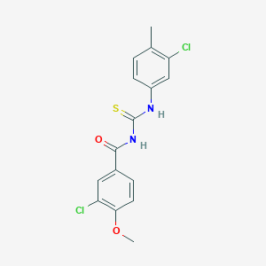 3-chloro-N-{[(3-chloro-4-methylphenyl)amino]carbonothioyl}-4-methoxybenzamide