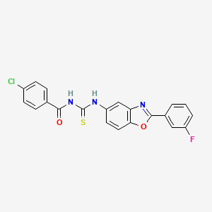 4-chloro-N-({[2-(3-fluorophenyl)-1,3-benzoxazol-5-yl]amino}carbonothioyl)benzamide