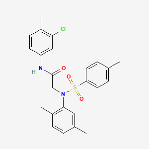 molecular formula C24H25ClN2O3S B3673539 N~1~-(3-chloro-4-methylphenyl)-N~2~-(2,5-dimethylphenyl)-N~2~-[(4-methylphenyl)sulfonyl]glycinamide 