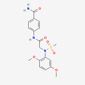 4-{[N-(2,5-dimethoxyphenyl)-N-(methylsulfonyl)glycyl]amino}benzamide