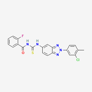 N-({[2-(3-chloro-4-methylphenyl)-2H-1,2,3-benzotriazol-5-yl]amino}carbonothioyl)-2-fluorobenzamide