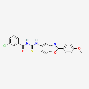 3-chloro-N-({[2-(4-methoxyphenyl)-1,3-benzoxazol-5-yl]amino}carbonothioyl)benzamide