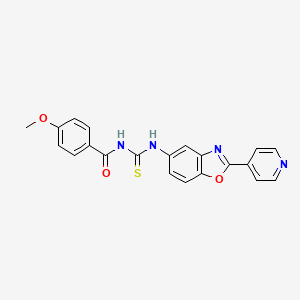 4-methoxy-N-({[2-(4-pyridinyl)-1,3-benzoxazol-5-yl]amino}carbonothioyl)benzamide