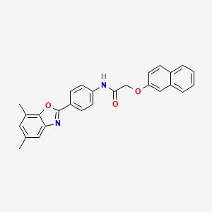 N-[4-(5,7-dimethyl-1,3-benzoxazol-2-yl)phenyl]-2-(2-naphthyloxy)acetamide