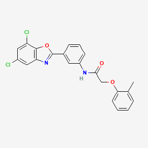 N-[3-(5,7-dichloro-1,3-benzoxazol-2-yl)phenyl]-2-(2-methylphenoxy)acetamide