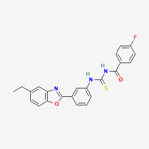 N-{[3-(5-ethyl-1,3-benzoxazol-2-yl)phenyl]carbamothioyl}-4-fluorobenzamide