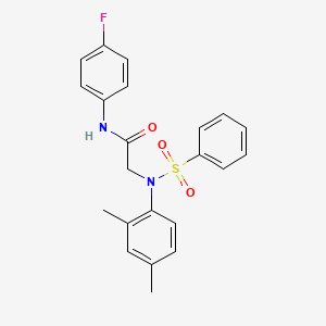 2-[N-(benzenesulfonyl)-2,4-dimethylanilino]-N-(4-fluorophenyl)acetamide