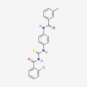 molecular formula C22H18ClN3O2S B3673707 2-chloro-N-[({4-[(3-methylbenzoyl)amino]phenyl}amino)carbonothioyl]benzamide 