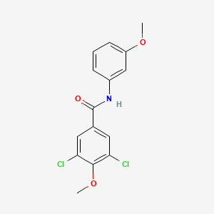 molecular formula C15H13Cl2NO3 B3673714 3,5-dichloro-4-methoxy-N-(3-methoxyphenyl)benzamide 