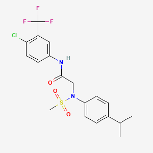 molecular formula C19H20ClF3N2O3S B3673734 N~1~-[4-chloro-3-(trifluoromethyl)phenyl]-N~2~-(4-isopropylphenyl)-N~2~-(methylsulfonyl)glycinamide 