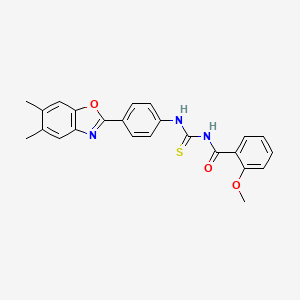 N-({[4-(5,6-dimethyl-1,3-benzoxazol-2-yl)phenyl]amino}carbonothioyl)-2-methoxybenzamide