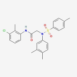 molecular formula C24H25ClN2O3S B3673756 N~1~-(3-chloro-2-methylphenyl)-N~2~-(3,4-dimethylphenyl)-N~2~-[(4-methylphenyl)sulfonyl]glycinamide 