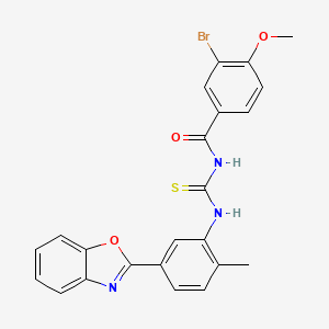 N-({[5-(1,3-benzoxazol-2-yl)-2-methylphenyl]amino}carbonothioyl)-3-bromo-4-methoxybenzamide