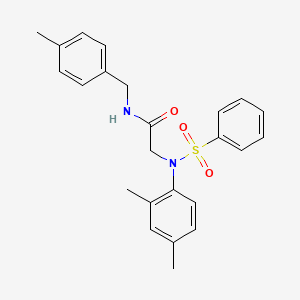 molecular formula C24H26N2O3S B3673789 N~2~-(2,4-dimethylphenyl)-N~1~-(4-methylbenzyl)-N~2~-(phenylsulfonyl)glycinamide 