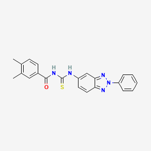 3,4-dimethyl-N-{[(2-phenyl-2H-1,2,3-benzotriazol-5-yl)amino]carbonothioyl}benzamide