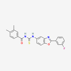 molecular formula C23H18FN3O2S B3673866 N-({[2-(3-fluorophenyl)-1,3-benzoxazol-5-yl]amino}carbonothioyl)-3,4-dimethylbenzamide 