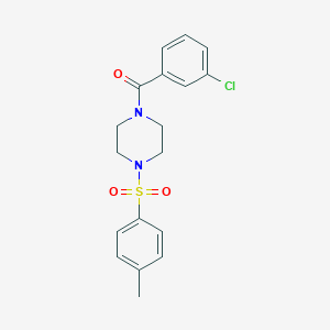 molecular formula C18H19ClN2O3S B367387 1-(3-Chlorobenzoyl)-4-[(4-methylphenyl)sulfonyl]piperazine CAS No. 423753-44-0