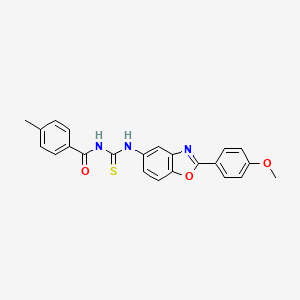 molecular formula C23H19N3O3S B3673874 N-({[2-(4-methoxyphenyl)-1,3-benzoxazol-5-yl]amino}carbonothioyl)-4-methylbenzamide 