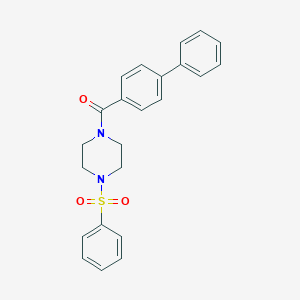 molecular formula C23H22N2O3S B367388 4-Phenylphenyl 4-(phenylsulfonyl)piperazinyl ketone CAS No. 518996-40-2