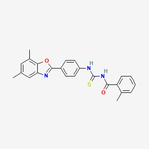 N-({[4-(5,7-dimethyl-1,3-benzoxazol-2-yl)phenyl]amino}carbonothioyl)-2-methylbenzamide