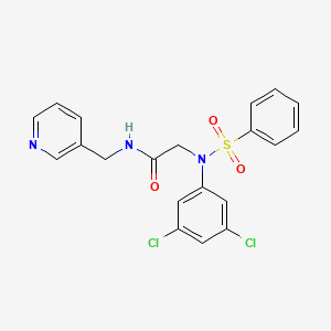 molecular formula C20H17Cl2N3O3S B3673898 N~2~-(3,5-dichlorophenyl)-N~2~-(phenylsulfonyl)-N~1~-(3-pyridinylmethyl)glycinamide 