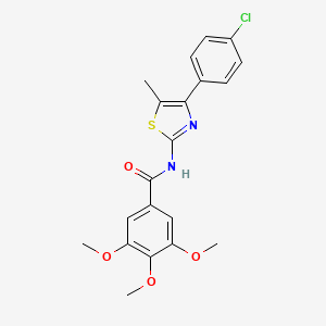 molecular formula C20H19ClN2O4S B3673920 N-[4-(4-chlorophenyl)-5-methyl-1,3-thiazol-2-yl]-3,4,5-trimethoxybenzamide 