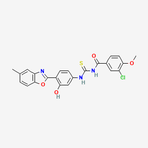 molecular formula C23H18ClN3O4S B3673939 3-chloro-N-({[3-hydroxy-4-(5-methyl-1,3-benzoxazol-2-yl)phenyl]amino}carbonothioyl)-4-methoxybenzamide 