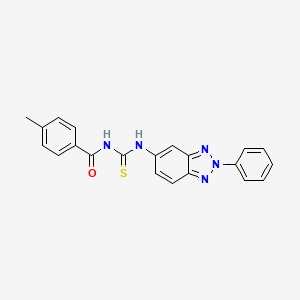 molecular formula C21H17N5OS B3673947 4-methyl-N-{[(2-phenyl-2H-1,2,3-benzotriazol-5-yl)amino]carbonothioyl}benzamide 