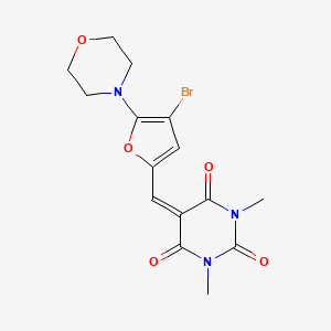 molecular formula C15H16BrN3O5 B3673984 5-{[4-bromo-5-(4-morpholinyl)-2-furyl]methylene}-1,3-dimethyl-2,4,6(1H,3H,5H)-pyrimidinetrione 