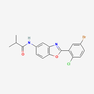 molecular formula C17H14BrClN2O2 B3673989 N-[2-(5-bromo-2-chlorophenyl)-1,3-benzoxazol-5-yl]-2-methylpropanamide 