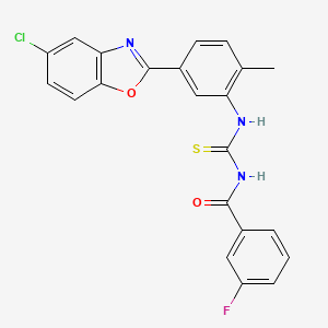 N-({[5-(5-chloro-1,3-benzoxazol-2-yl)-2-methylphenyl]amino}carbonothioyl)-3-fluorobenzamide