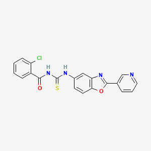 2-chloro-N-({[2-(3-pyridinyl)-1,3-benzoxazol-5-yl]amino}carbonothioyl)benzamide