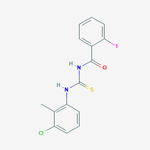 molecular formula C15H12ClIN2OS B3674018 N-{[(3-chloro-2-methylphenyl)amino]carbonothioyl}-2-iodobenzamide CAS No. 6422-48-6