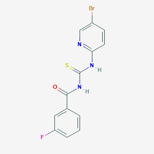 N-{[(5-bromo-2-pyridinyl)amino]carbonothioyl}-3-fluorobenzamide