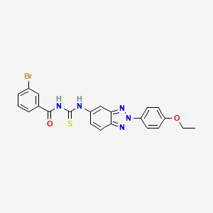 molecular formula C22H18BrN5O2S B3674073 3-bromo-N-({[2-(4-ethoxyphenyl)-2H-1,2,3-benzotriazol-5-yl]amino}carbonothioyl)benzamide 