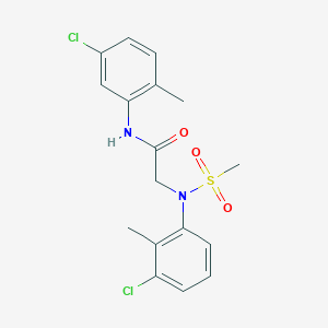 molecular formula C17H18Cl2N2O3S B3674098 N~2~-(3-chloro-2-methylphenyl)-N~1~-(5-chloro-2-methylphenyl)-N~2~-(methylsulfonyl)glycinamide 