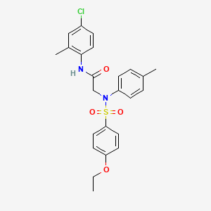 molecular formula C24H25ClN2O4S B3674099 N~1~-(4-chloro-2-methylphenyl)-N~2~-[(4-ethoxyphenyl)sulfonyl]-N~2~-(4-methylphenyl)glycinamide 