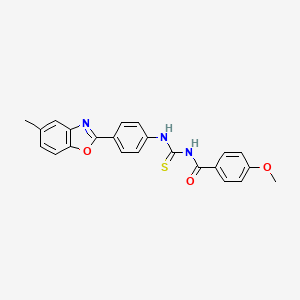 4-methoxy-N-({[4-(5-methyl-1,3-benzoxazol-2-yl)phenyl]amino}carbonothioyl)benzamide