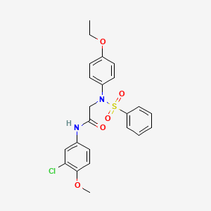 molecular formula C23H23ClN2O5S B3674120 N~1~-(3-chloro-4-methoxyphenyl)-N~2~-(4-ethoxyphenyl)-N~2~-(phenylsulfonyl)glycinamide 