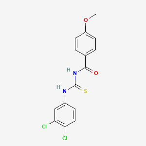 molecular formula C15H12Cl2N2O2S B3674158 N-{[(3,4-dichlorophenyl)amino]carbonothioyl}-4-methoxybenzamide 