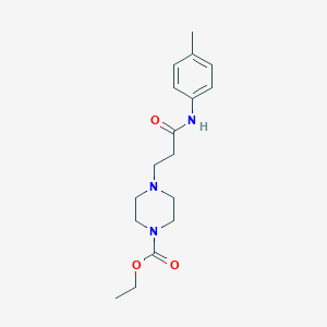 molecular formula C17H25N3O3 B367416 4-(2-p-Tolylcarbamoyl-ethyl)-piperazine-1-carboxylic acid ethyl ester CAS No. 428845-53-8