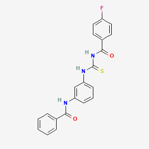 molecular formula C21H16FN3O2S B3674169 N-({[3-(benzoylamino)phenyl]amino}carbonothioyl)-4-fluorobenzamide 