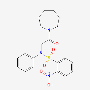 molecular formula C20H23N3O5S B3674177 N-[2-(1-azepanyl)-2-oxoethyl]-2-nitro-N-phenylbenzenesulfonamide 